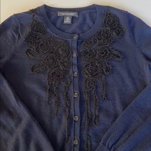 Banana Republic Embellished Merino Wool Cardigan M